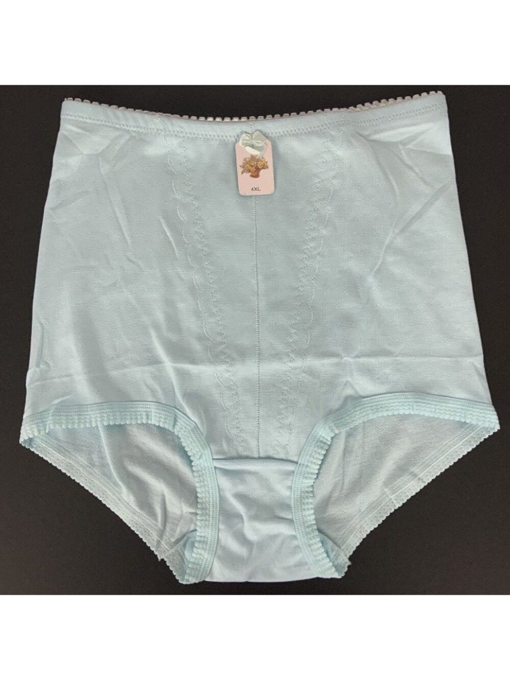 WO Girdle Panty Womens Plus Size 4XL Light Blue Knit High Waist Tummy Control